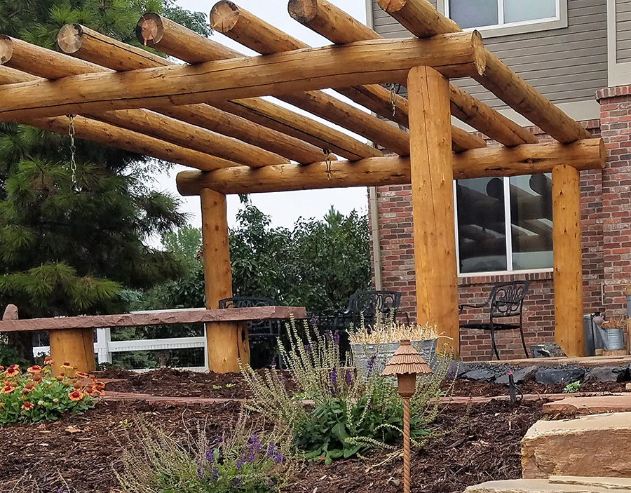 Rustic Log Pergola Denver